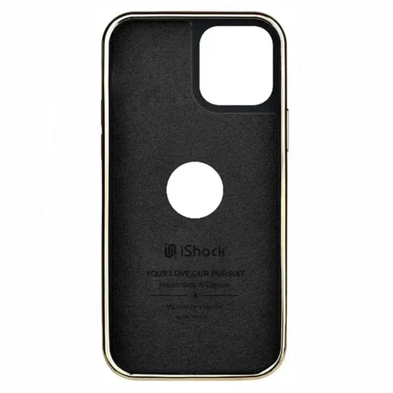 TPU Edges Glossy Keys PU Leather Hard Case for iPhone 12 Pro Max