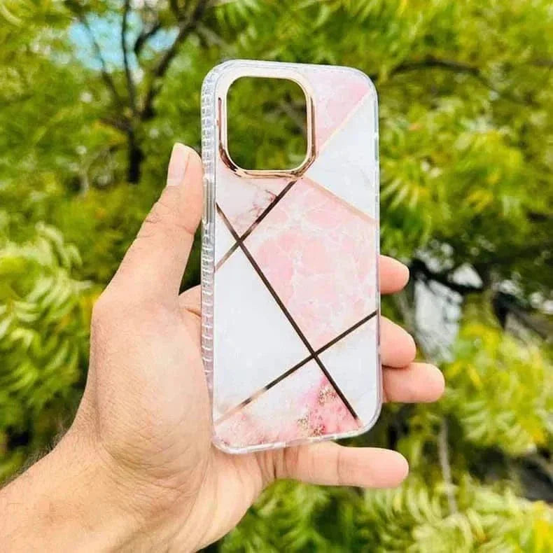 TPU Edges Glossy Marble Texture Hard Case for iPhone 14 Pro Max