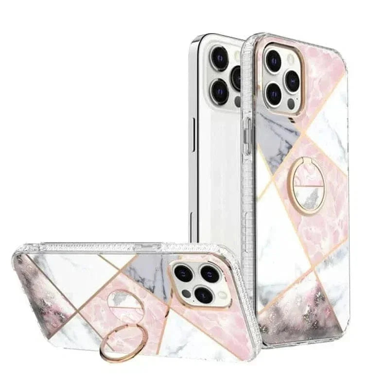 TPU Edges Glossy Marble Texture Hard Case for iPhone 14 Pro Max