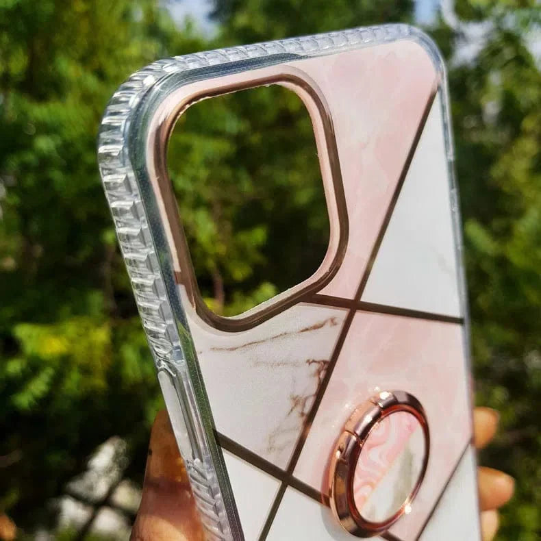 TPU Soft Edge Glossy Marble Texture Hard Phone Back Case for Apple iPhone