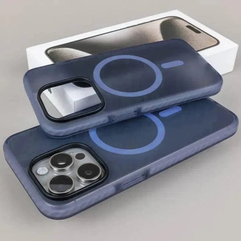 Translucent Matte Hard Ultra Strong Case for iPhone Back Cases iPhone 14 / Sierra Blue / With MagSafe