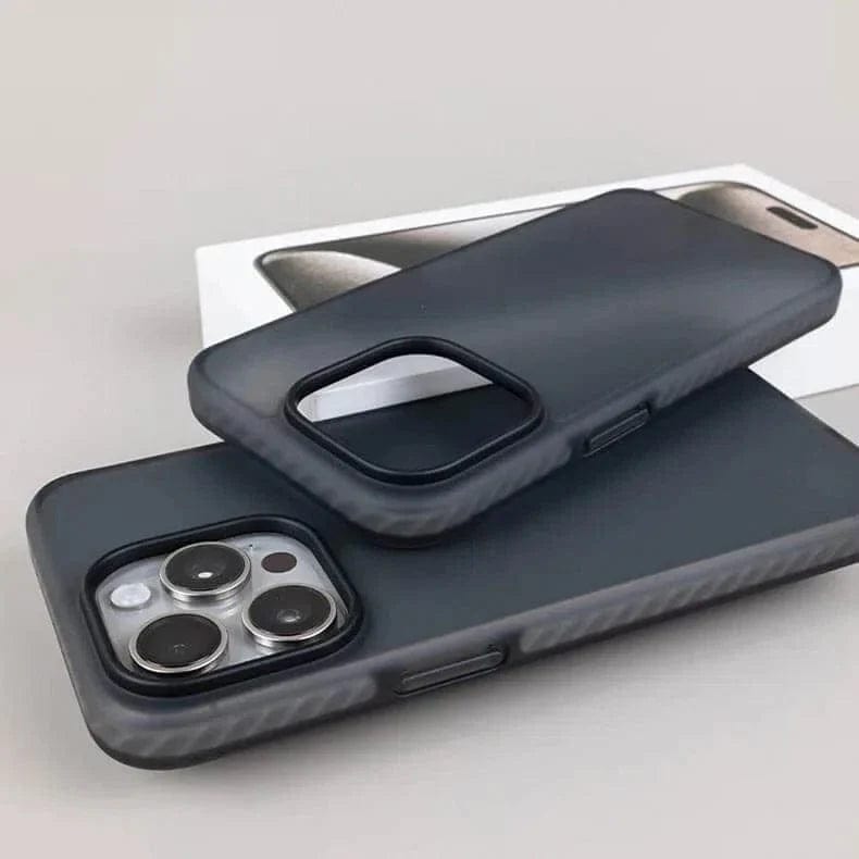 Translucent Matte Hard Ultra Strong Case for iPhone Back Cases iPhone 15 Pro Max / Black / Without MagSafe