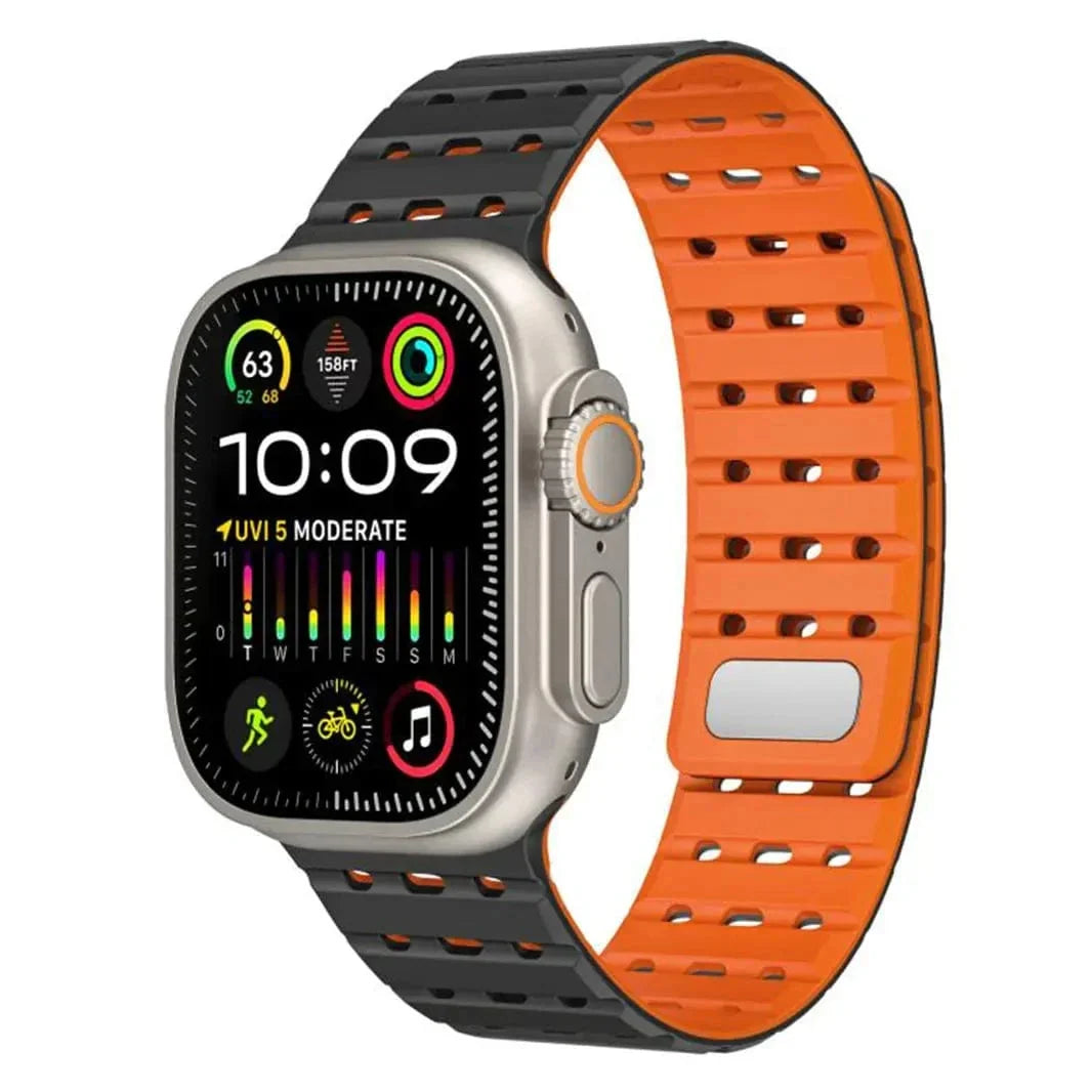 Two-Tone Breathable Magnetic Silicone Band for Apple Watch 42 | 44 | 45 | Ultra 49 | 46mm S10