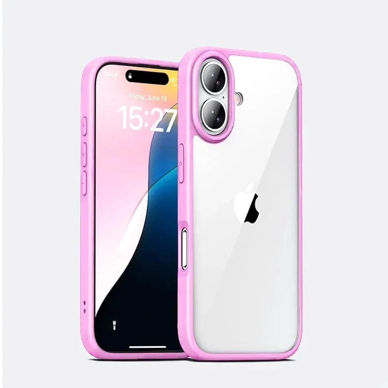 Ultra Crystal Clear Matte Bumper Case for iPhone Back Cases iPhone 16 Plus / Pink