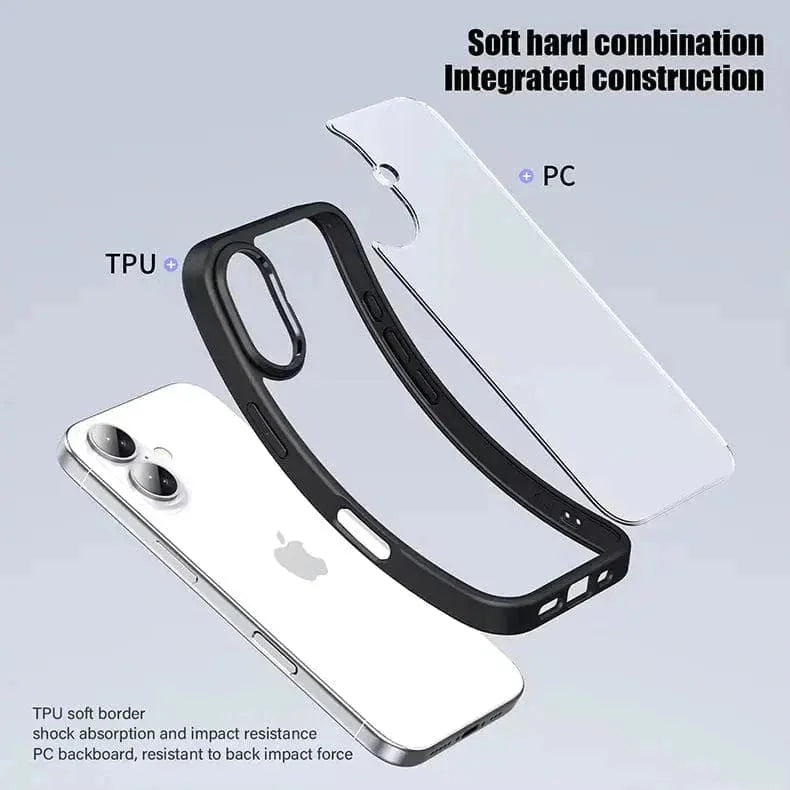 Ultra Crystal Clear Matte Frame Case for iPhone 15 Pro Max