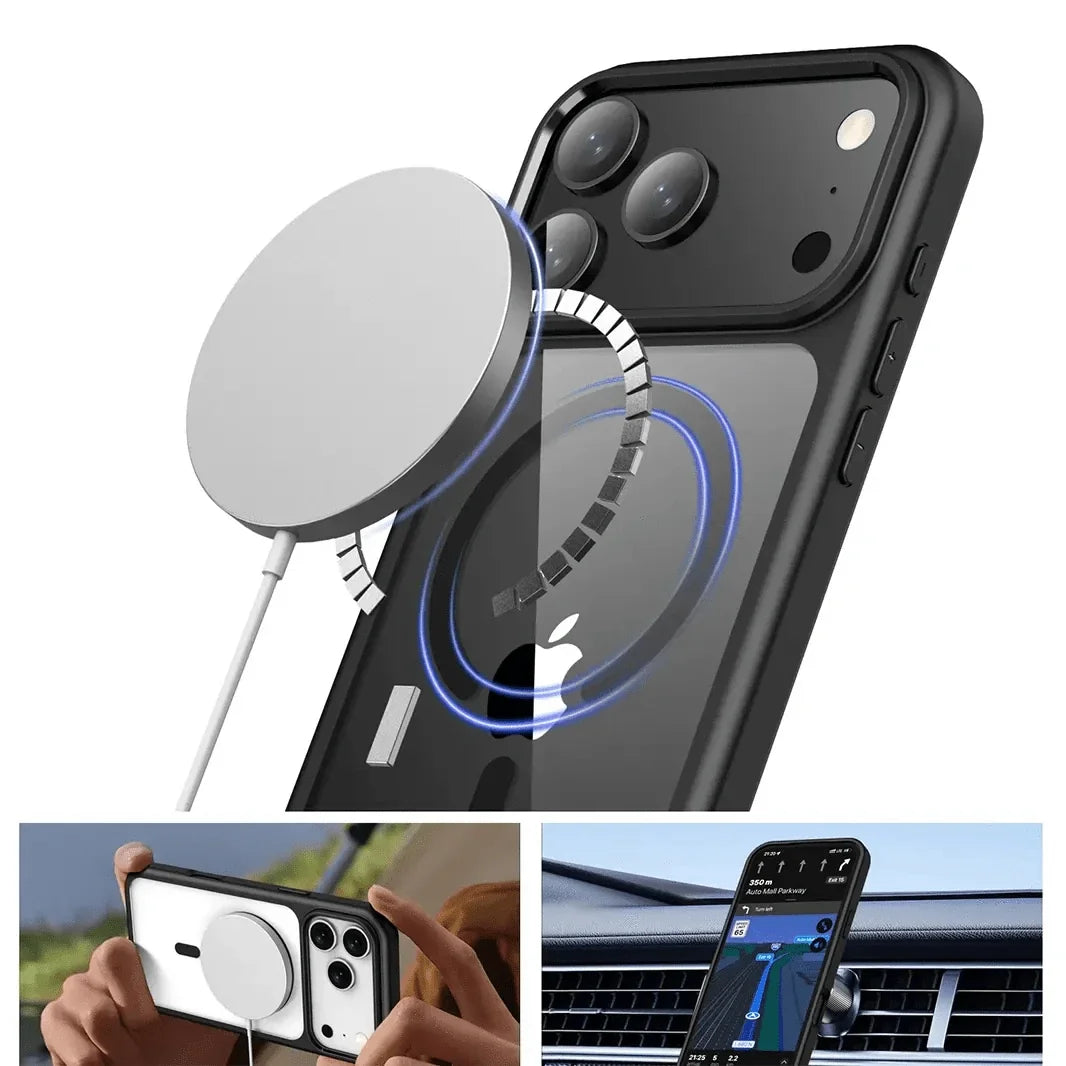 Ultra Crystal Clear Matte Frame MagSafe Case for iPhone 17 Pro