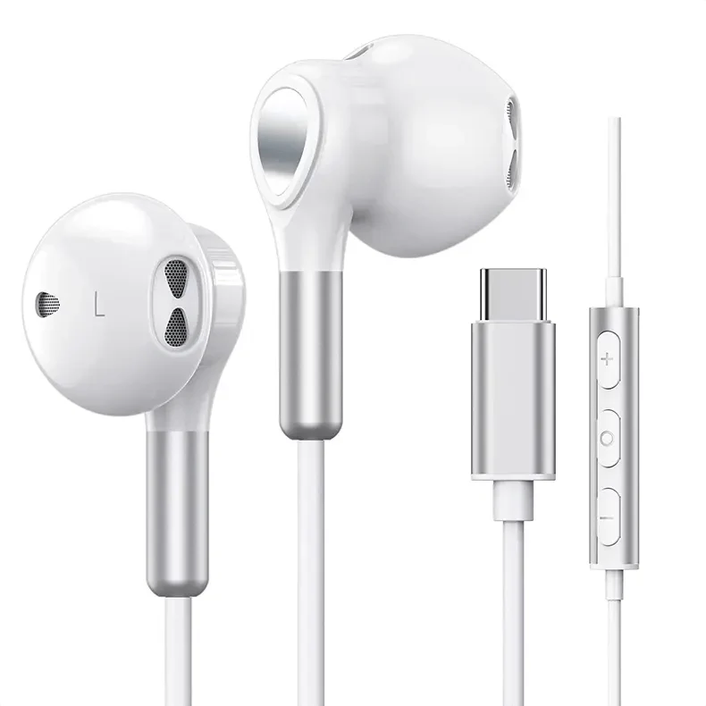 USB C Headphones Type C Earphones with Mic in-Ear Headphones USB C Wired Earbuds