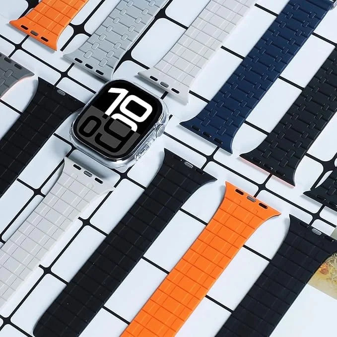 Velour Silicone Magnetic Loop with Clasp for Apple Watch 42 | 44 | 45 | Ultra 49 | 46mm S10