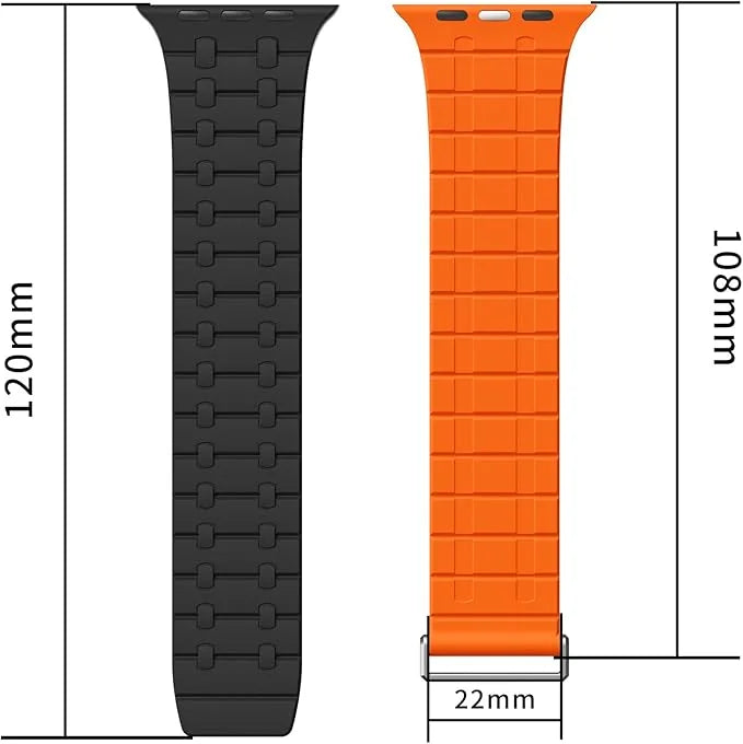 Velour Silicone Magnetic Loop with Clasp for Apple Watch 42 | 44 | 45 | Ultra 49 | 46mm S10