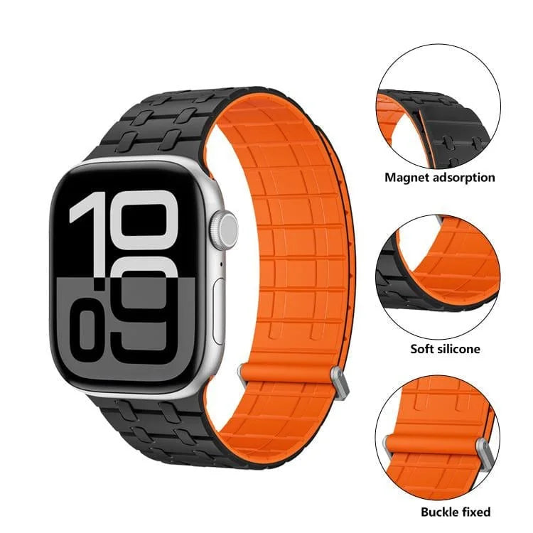 Velour Silicone Magnetic Loop with Clasp for Apple Watch 42 | 44 | 45 | Ultra 49 | 46mm S10