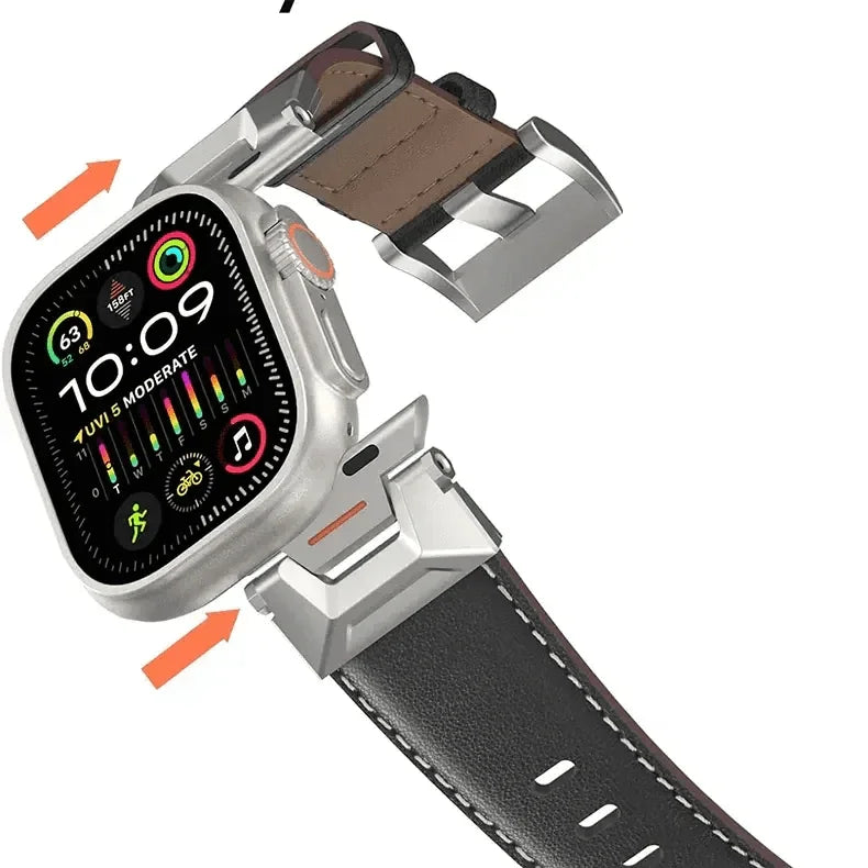 Vintage Grain PU Leather Band for Apple Watch 42 | 44 | 45 | Ultra 49 | 46mm S10