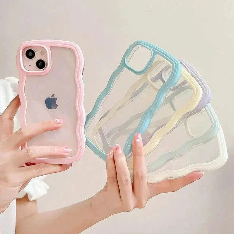 Wavy Edge Soft TPU Dual Layer Case for iPhone 15