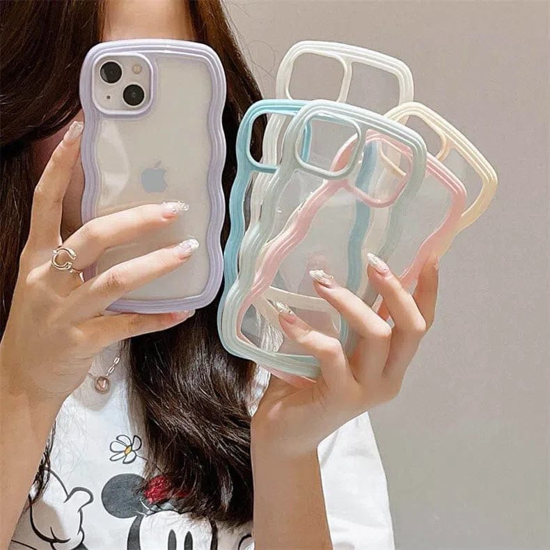 Wavy Edge Soft TPU Dual Layer Case for iPhone Back Cases