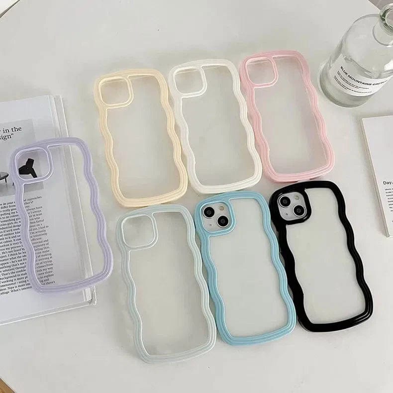 Wavy Edge Soft TPU Dual Layer Case for iPhone Back Cases