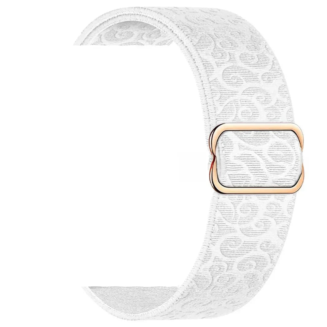 Textured Nylon Soft Elastic Adjustable Band for Apple Watch 38 | 40 | 41 | 42mm S10 38 | 40 | 41 | 42mm S10 white Straps & Bands