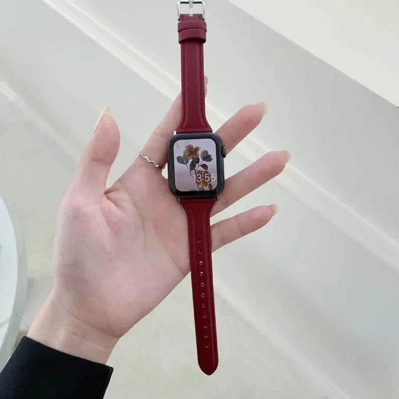 Women Slim Classic Leather Texture Band for Apple Watch Watch Bands