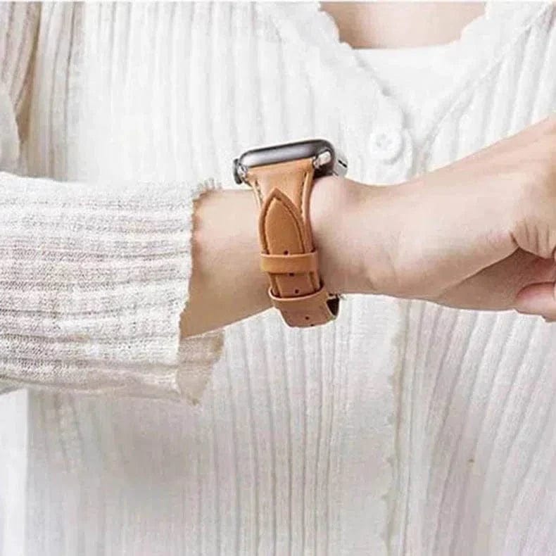 Women Slim Classic Leather Texture Band for Apple Watch Watch Bands