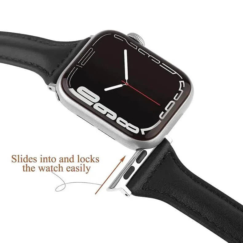 Women Slim Classic Leather Texture Watch Band for Apple Watch