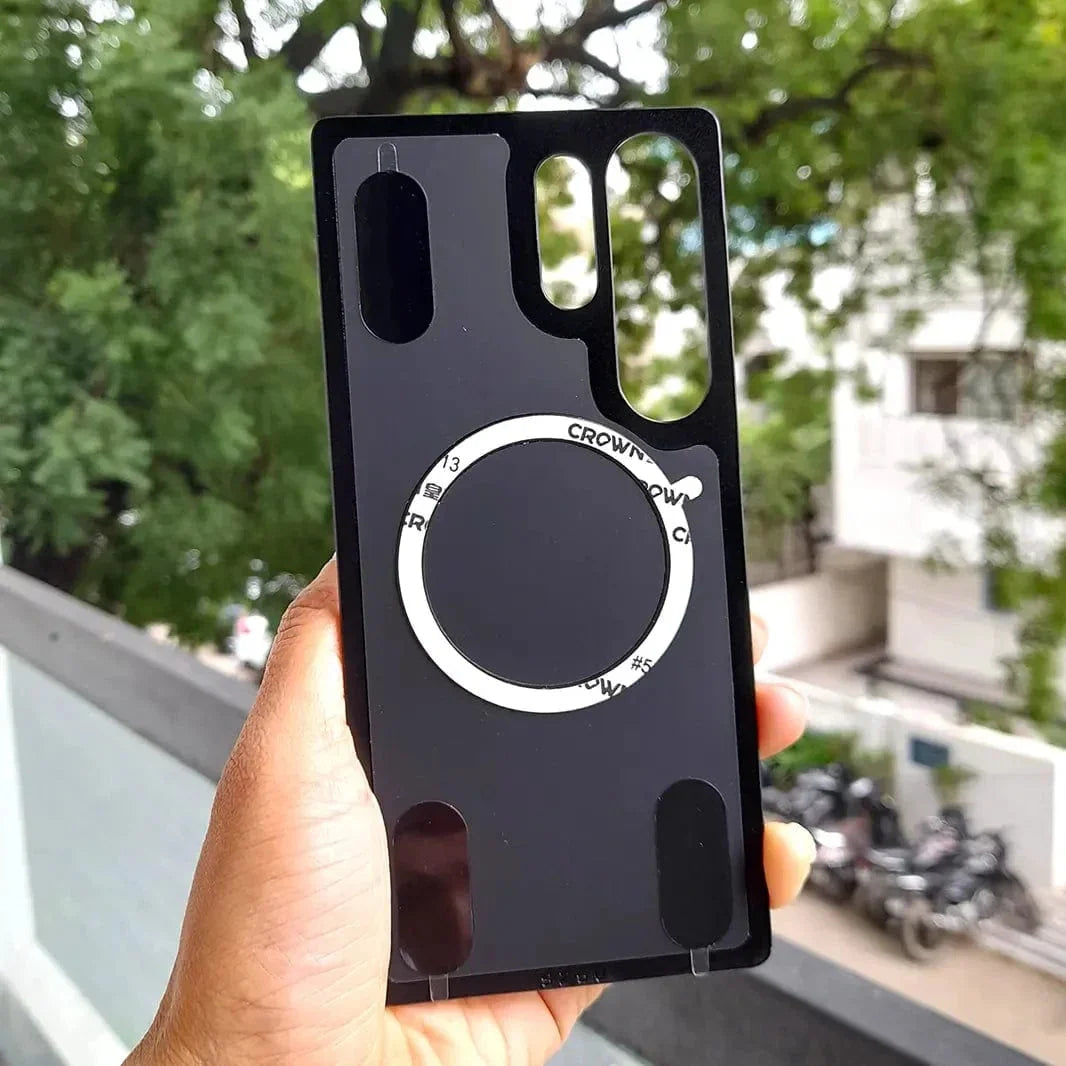 Wooden Texture Frameless Magnetic MagSafe Back Panel case for Samsung S25 Ultra