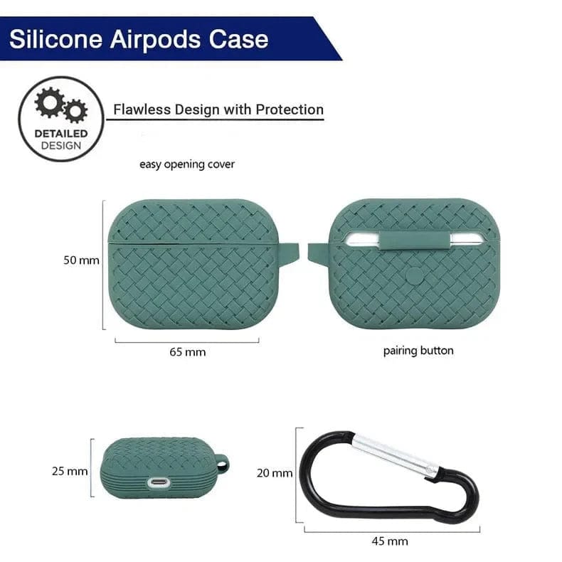 Woven Pattern Silicone Soft Case for Apple Airpods Case Covers