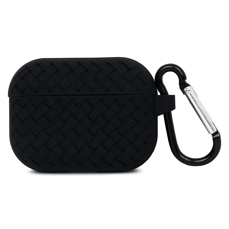 Woven Pattern Silicone Soft Case for Apple Airpods Case Covers Airpods 3 / Black