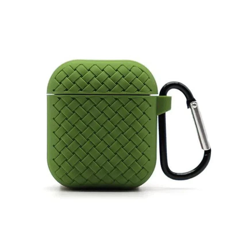 Woven Pattern Silicone Soft Case for Apple Airpods Case Covers Airpods 1 | 2 / Green