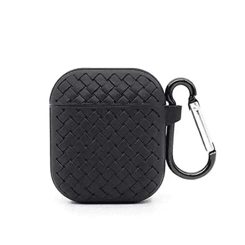 Woven Pattern Silicone Soft Case for Apple Airpods Case Covers Airpods 1 | 2 / Black