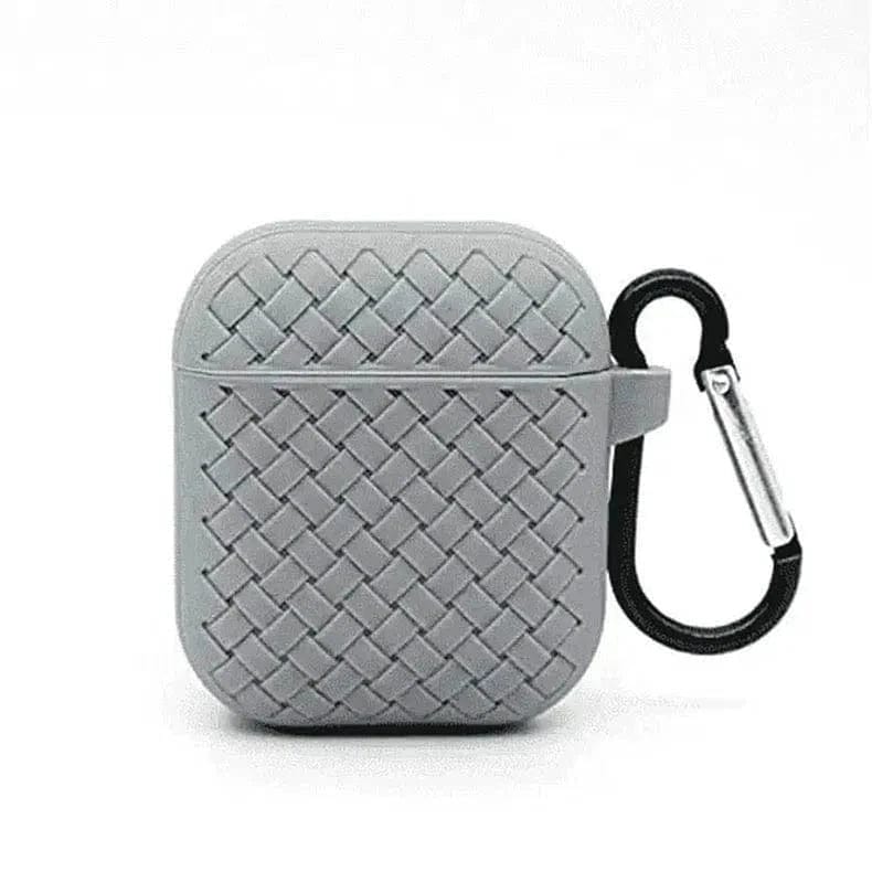 Woven Pattern Silicone Soft Case for Apple Airpods Case Covers Airpods 1 | 2 / Grey