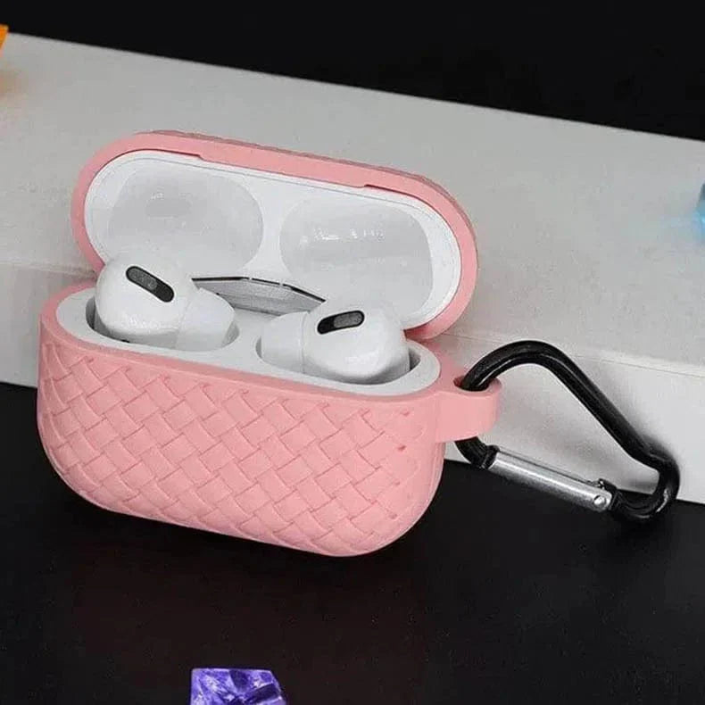 Woven Pattern Silicone Soft Case for Apple Airpods