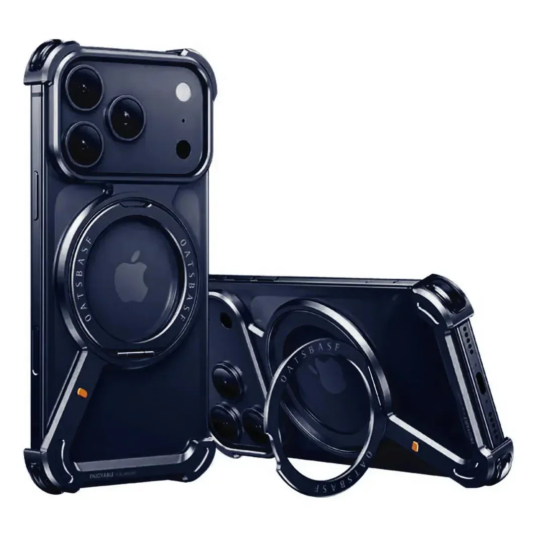 Z-Shaped 360° Rotating Magnetic Holder Aluminum Alloy Frameless Frame for iPhone 17 Pro