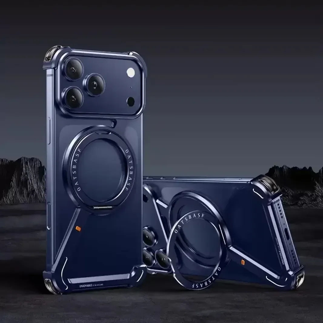 Z-Shaped 360° Rotating Magnetic Holder Aluminum Alloy Frameless Frame for iPhone 17 Pro Max