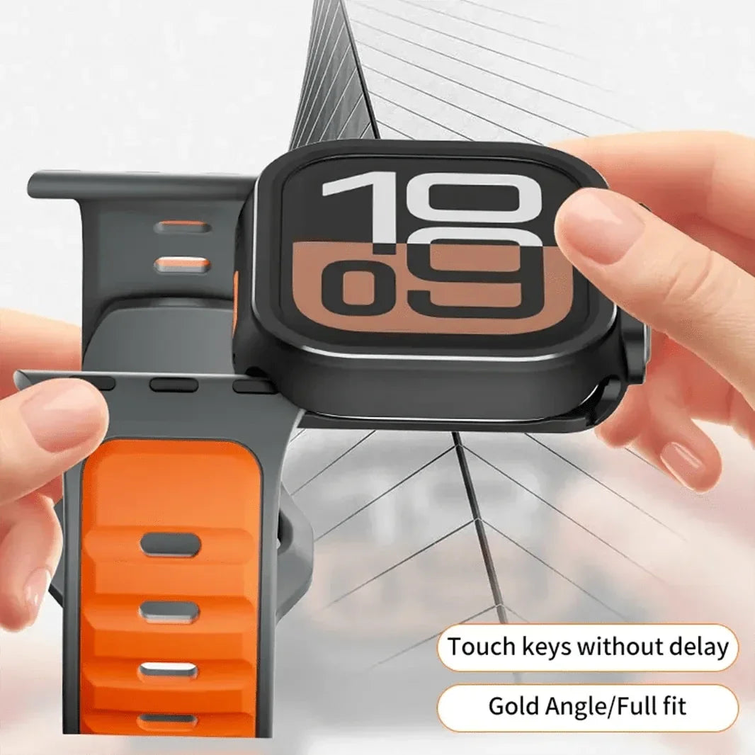 Zinc Alloy PC Rugged Metal Case Cover for Apple Watch 45mm