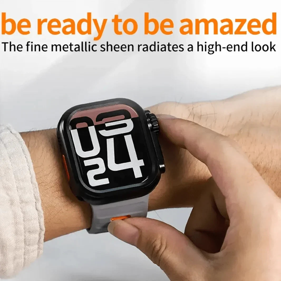 Zinc Alloy PC Rugged Metal Case Cover for Apple Watch 44mm