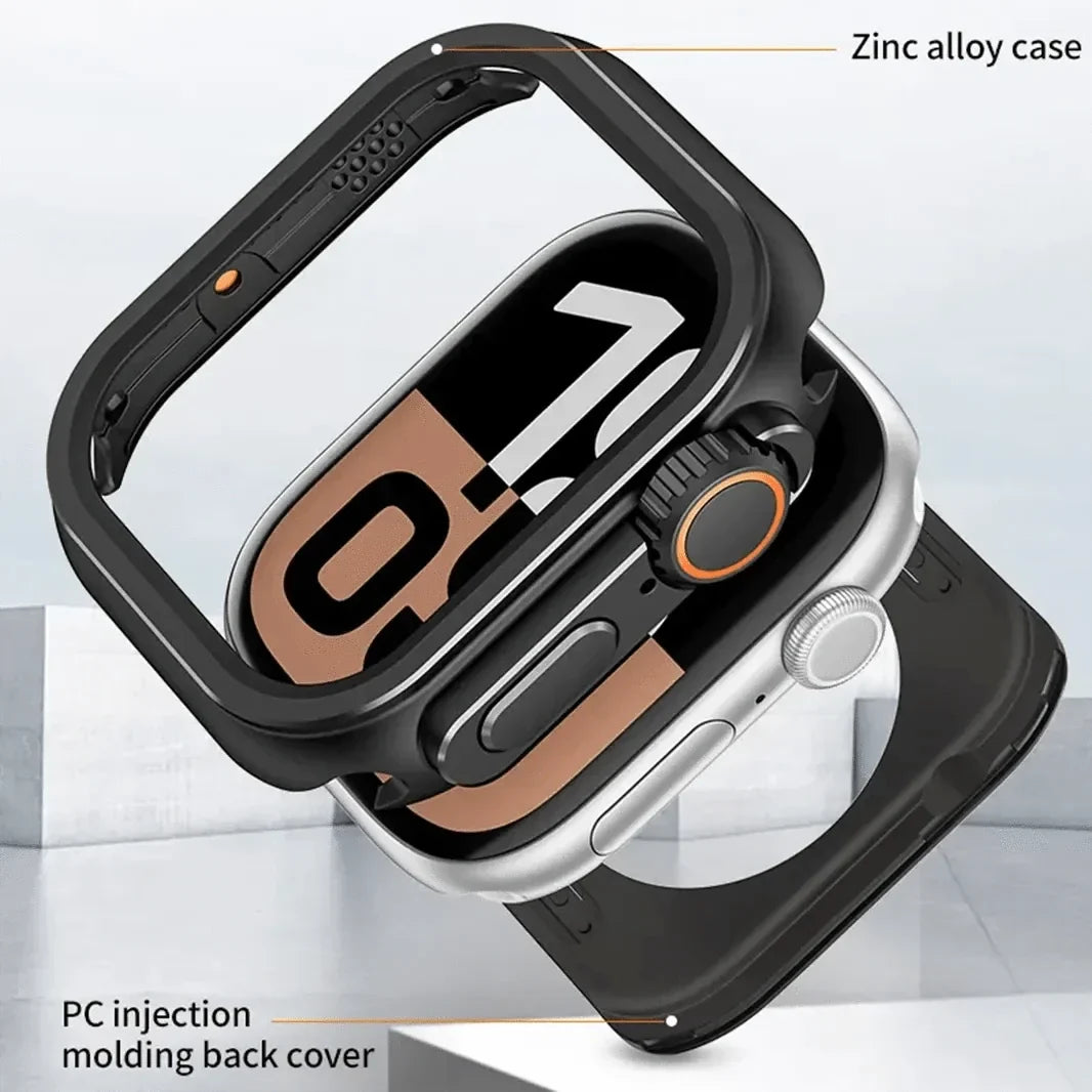 Zinc Alloy PC Rugged Metal Case Cover for Apple Watch 46mm S10