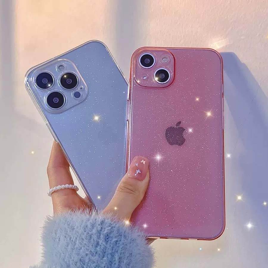 Cases & Covers - Luxury Shiny Glitter Clear Hard Back Case Cover for Apple iPhone - ktusu - Luxury Shiny Glitter Clear Hard Back Case Cover for Apple iPhone - undefined